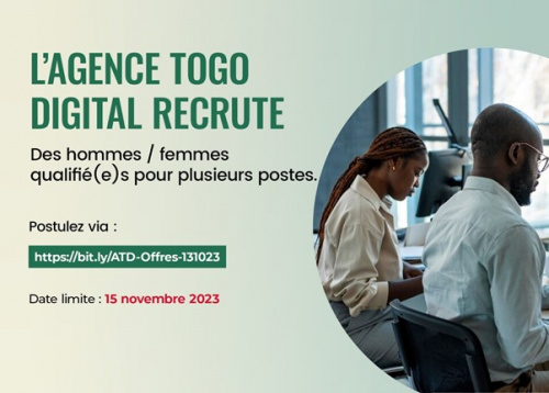 L’Agence Togo Digital recrute pour 17 postes